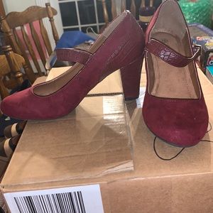 Maroon Velvet Pumps